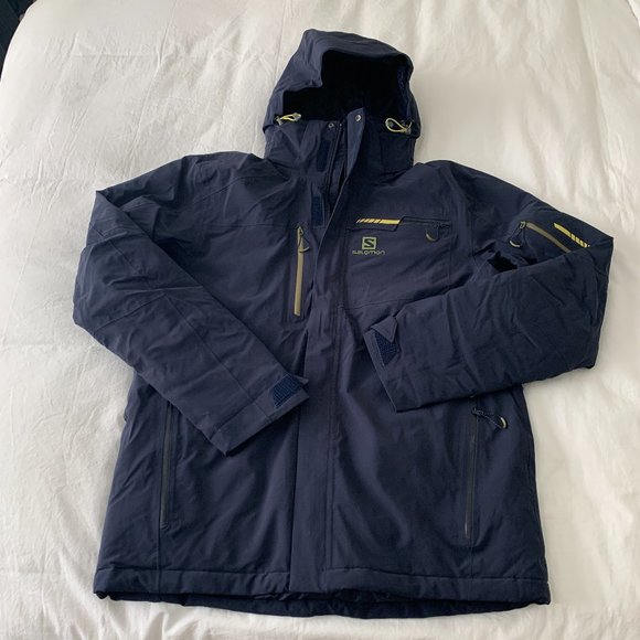 SALOMON Mens Brilliant AdvancedSkin Dry Ski Jacket Navy XL - Picture 1 of 11